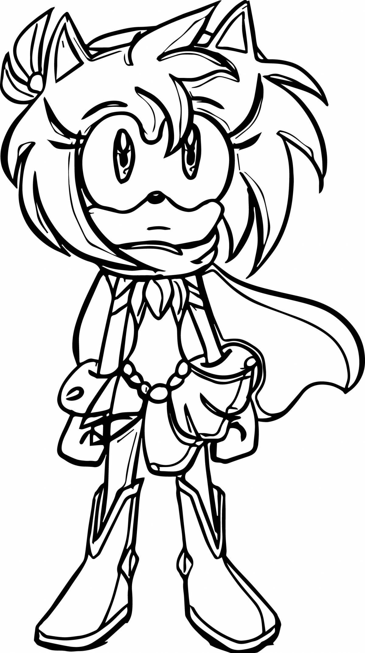 Animated amy rose coloring page