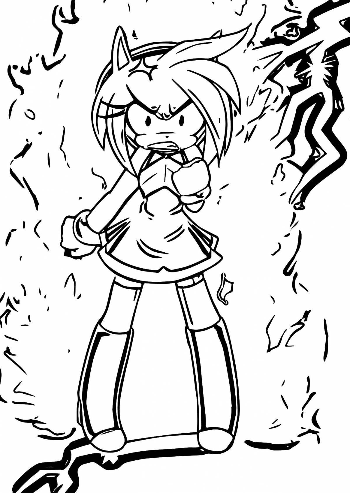 Exciting amy rose coloring page