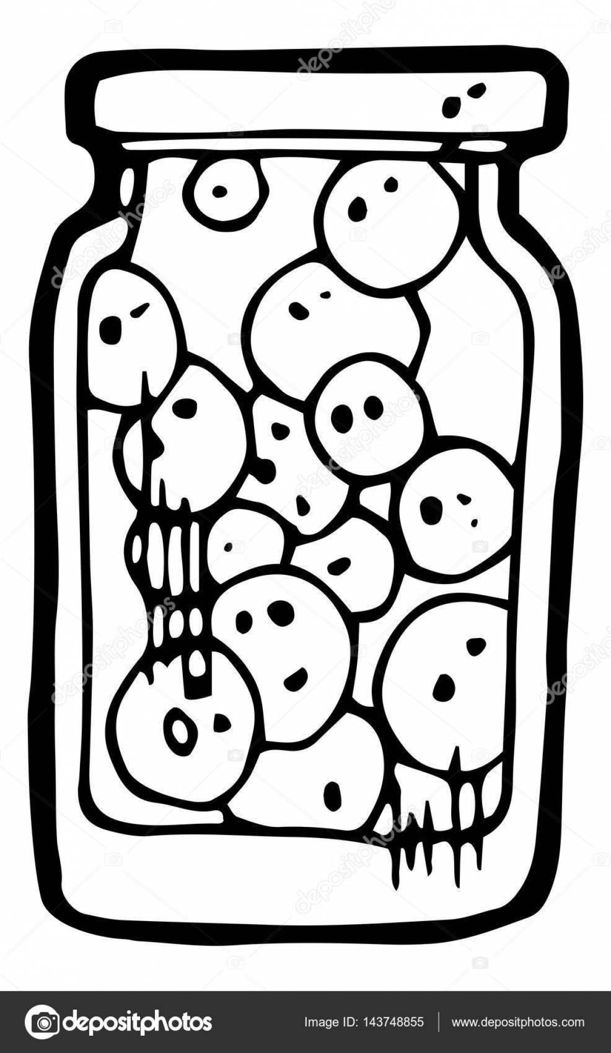Playful compote coloring page