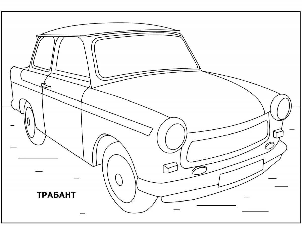 Colorful Russian cars coloring book