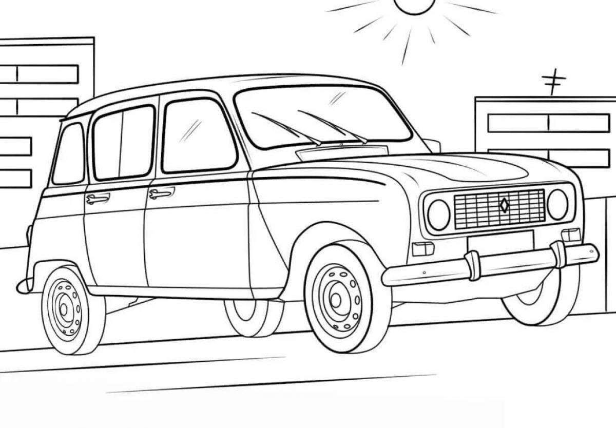 Coloring book bold Russian cars