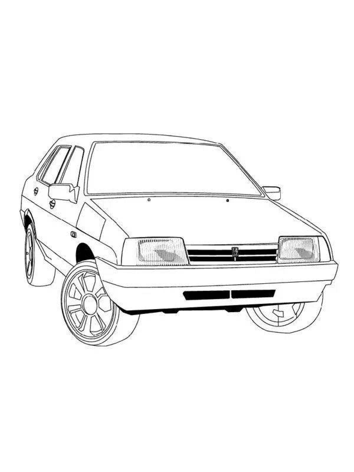 Impressive Russian cars coloring page