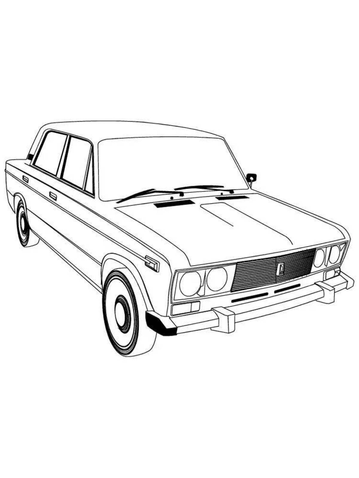 Coloring page magnificent Russian cars