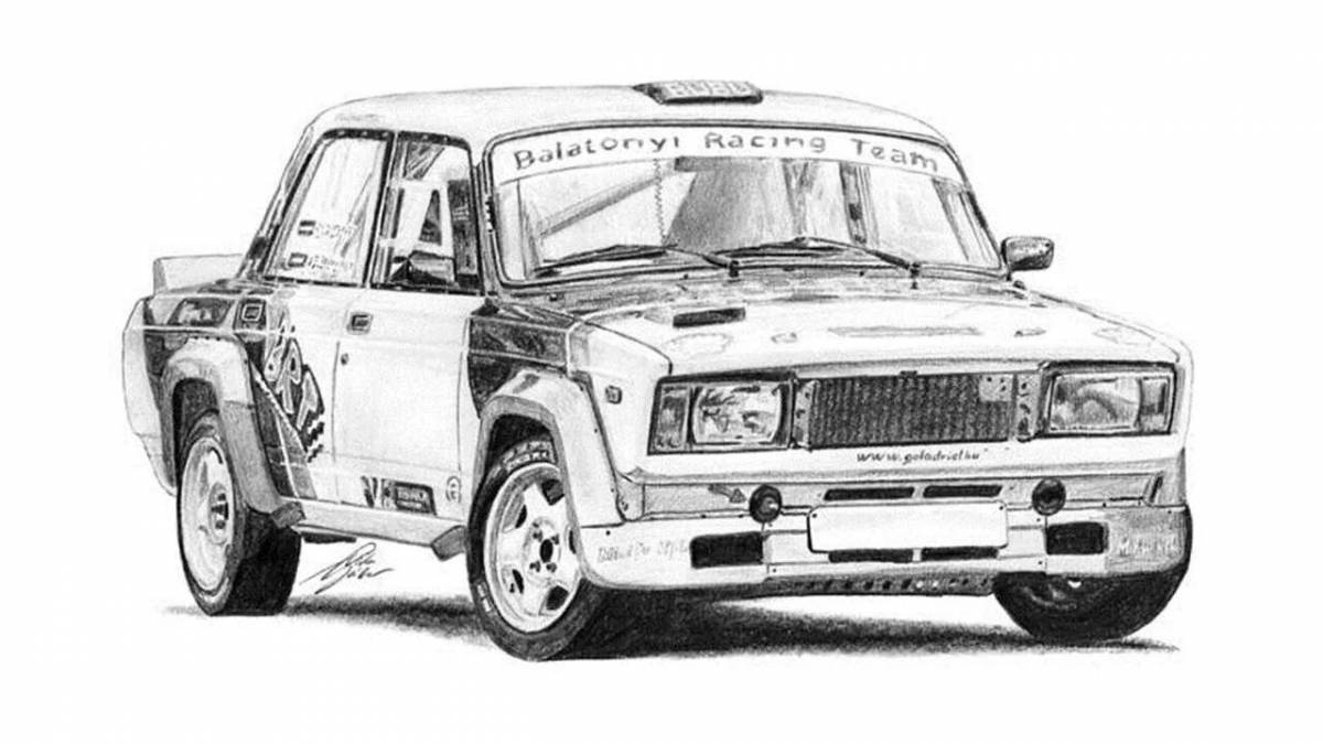 Coloring pages great Russian cars