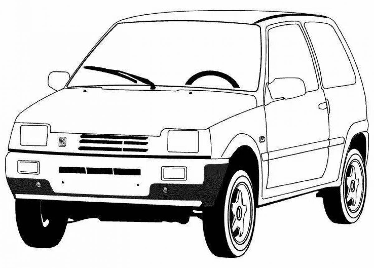 Intricate Russian cars coloring book