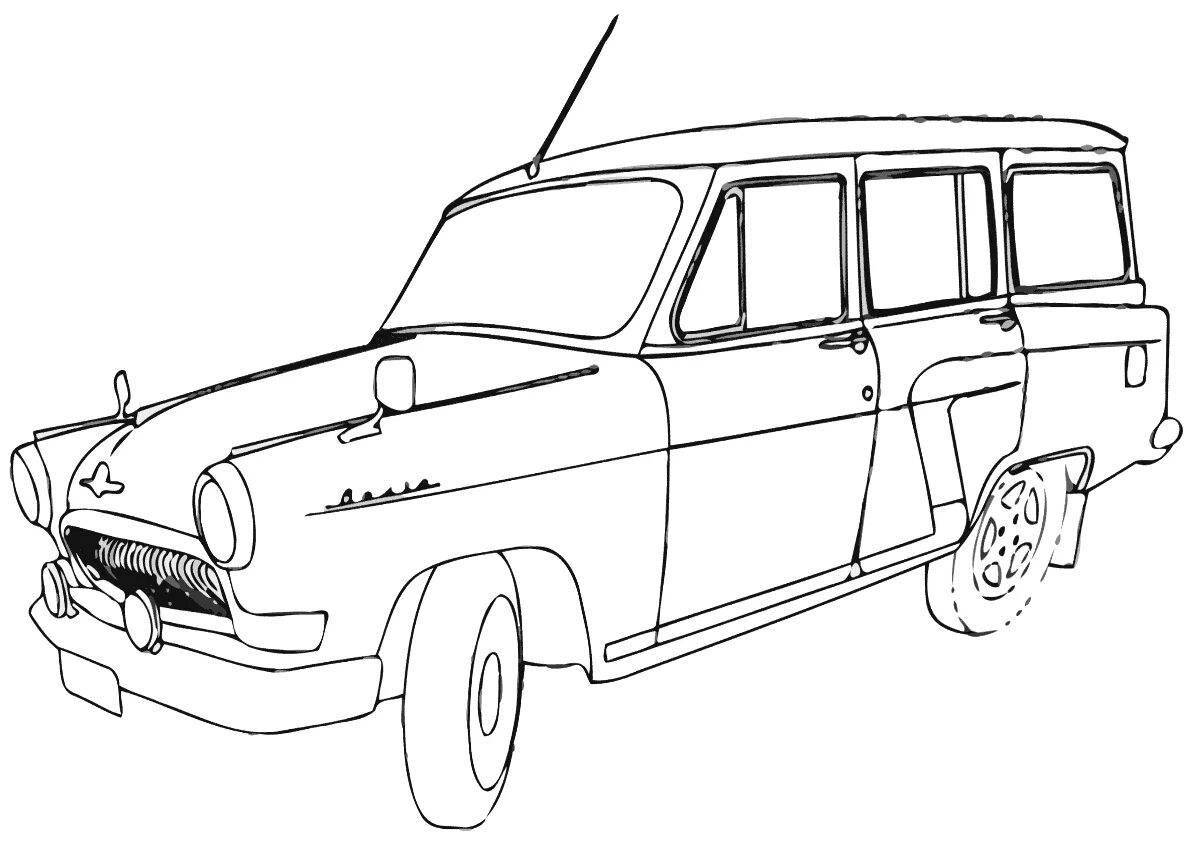 Coloring page fashionable Russian cars