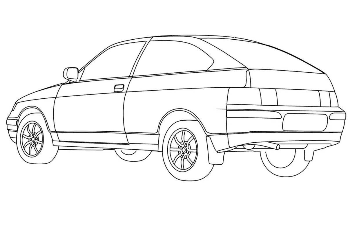 Coloring page violent Russian cars