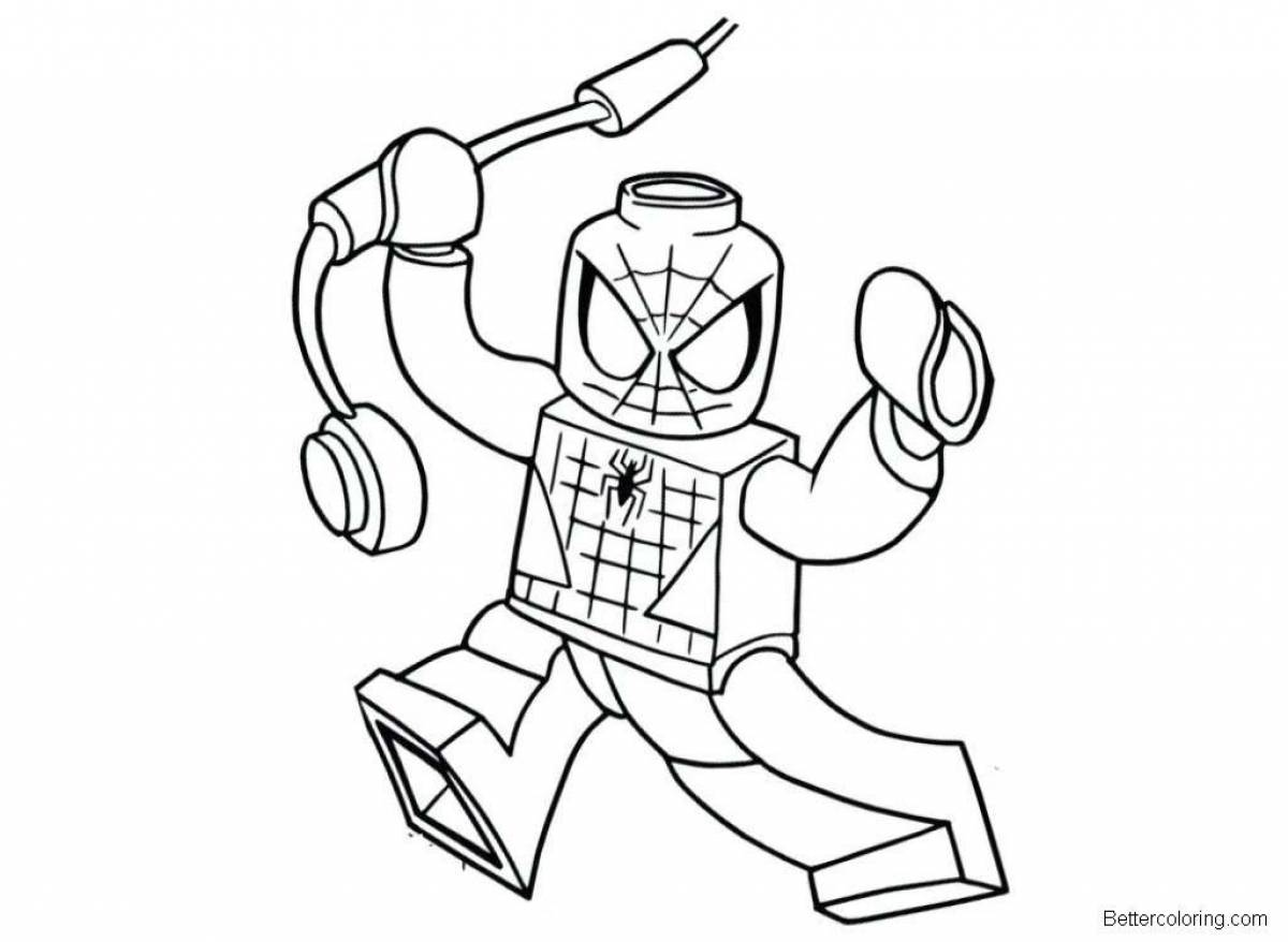 Amazing lego spider man coloring page