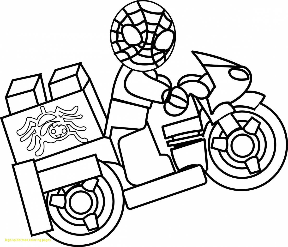 Amazing lego spiderman coloring page