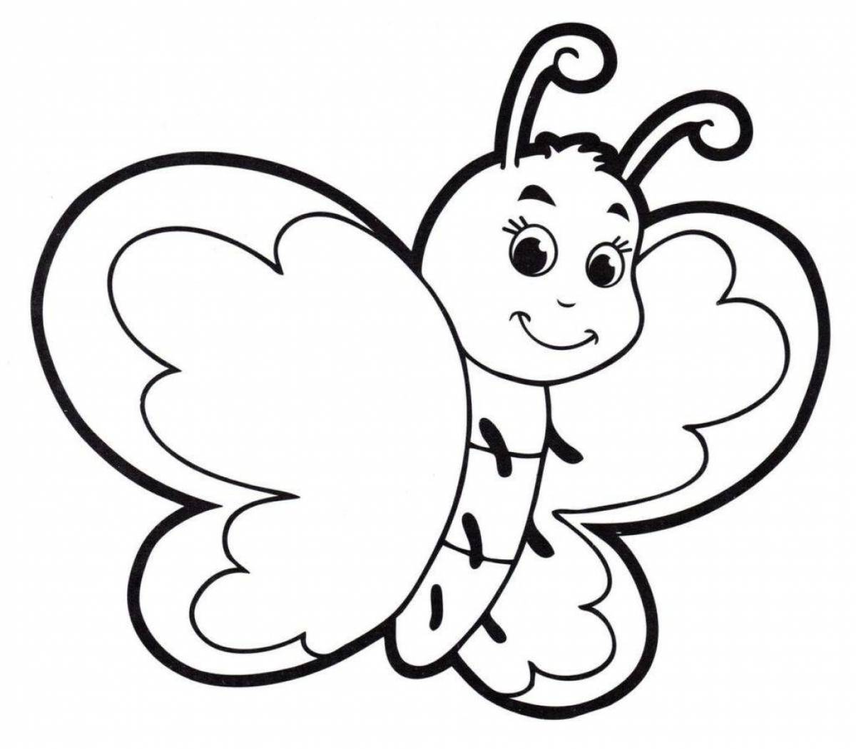Adorable butterfly coloring book for 3-4 year olds