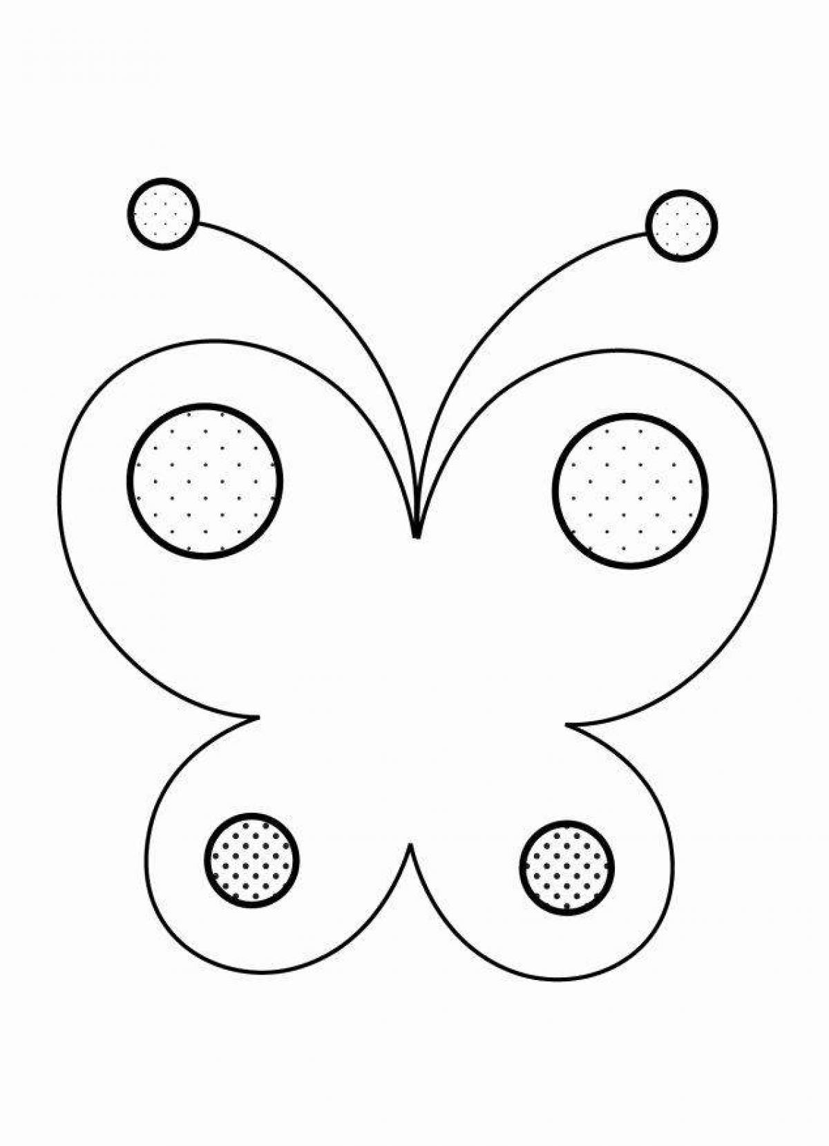 Великолепная раскраска бабочки для детей 3-4 лет