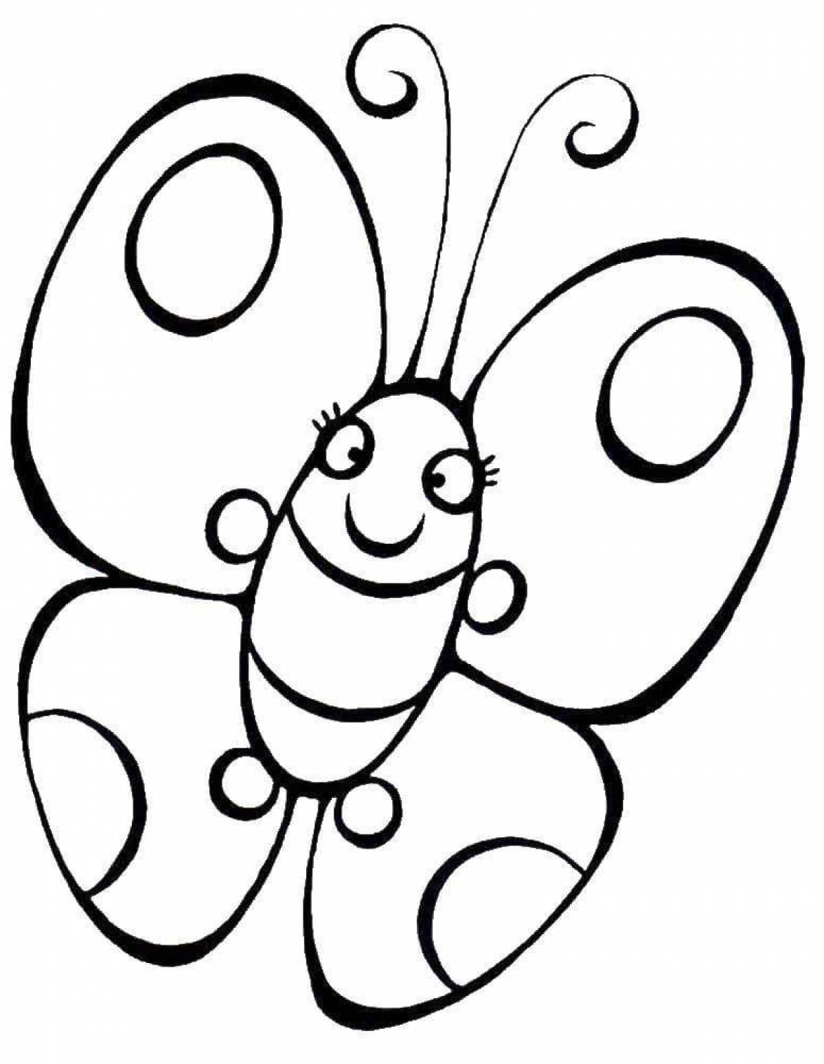 A cheerful butterfly coloring book for children 3-4 years old