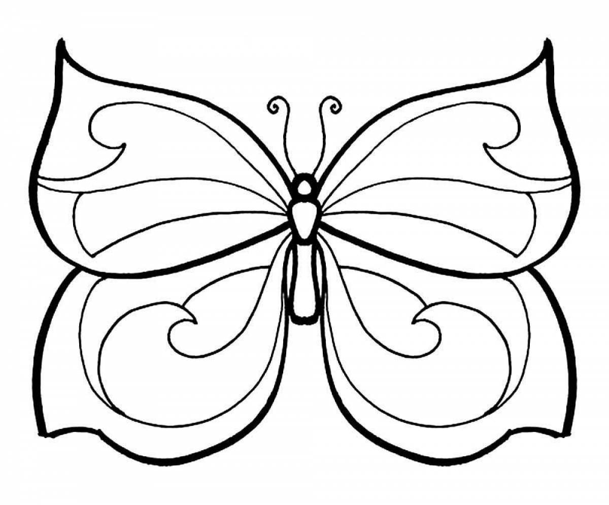 Славная бабочка-раскраска для детей 3-4 лет