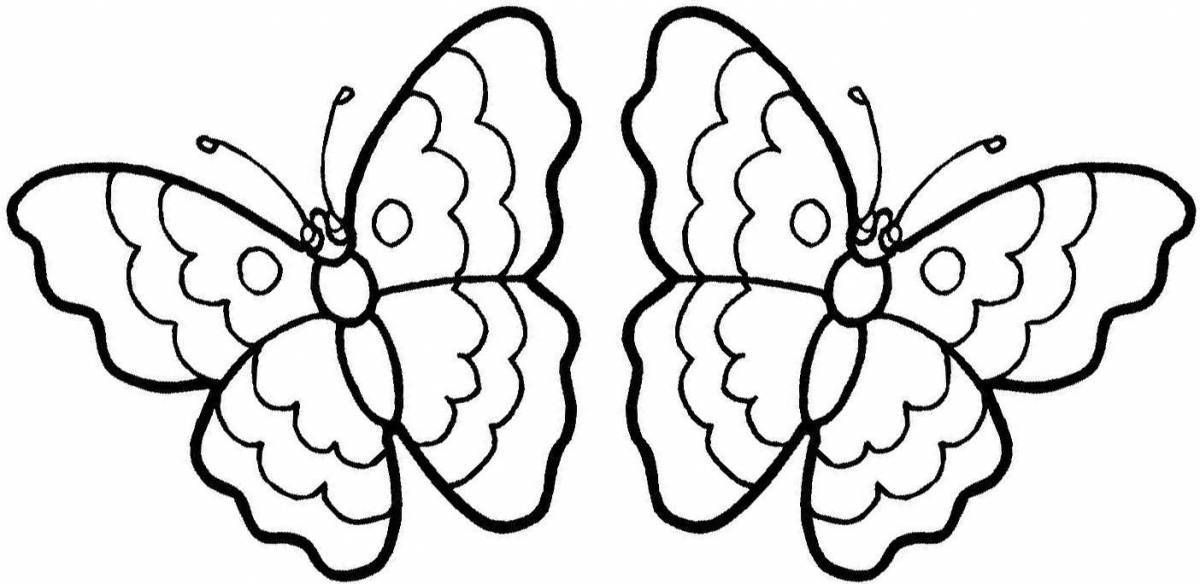 Сказочная бабочка-раскраска для детей 3-4 лет