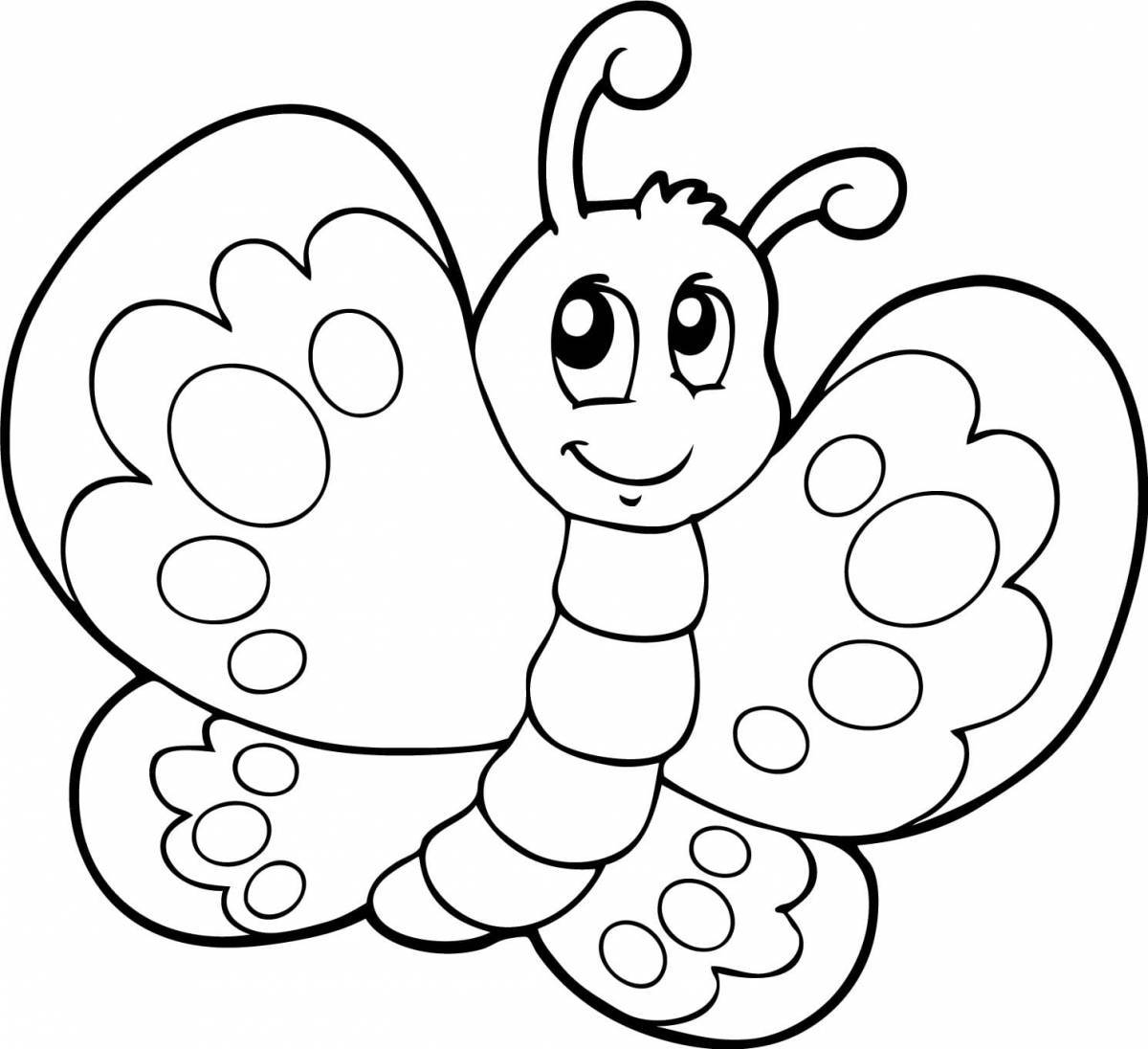 Fun coloring book of butterflies for 3-4 year olds