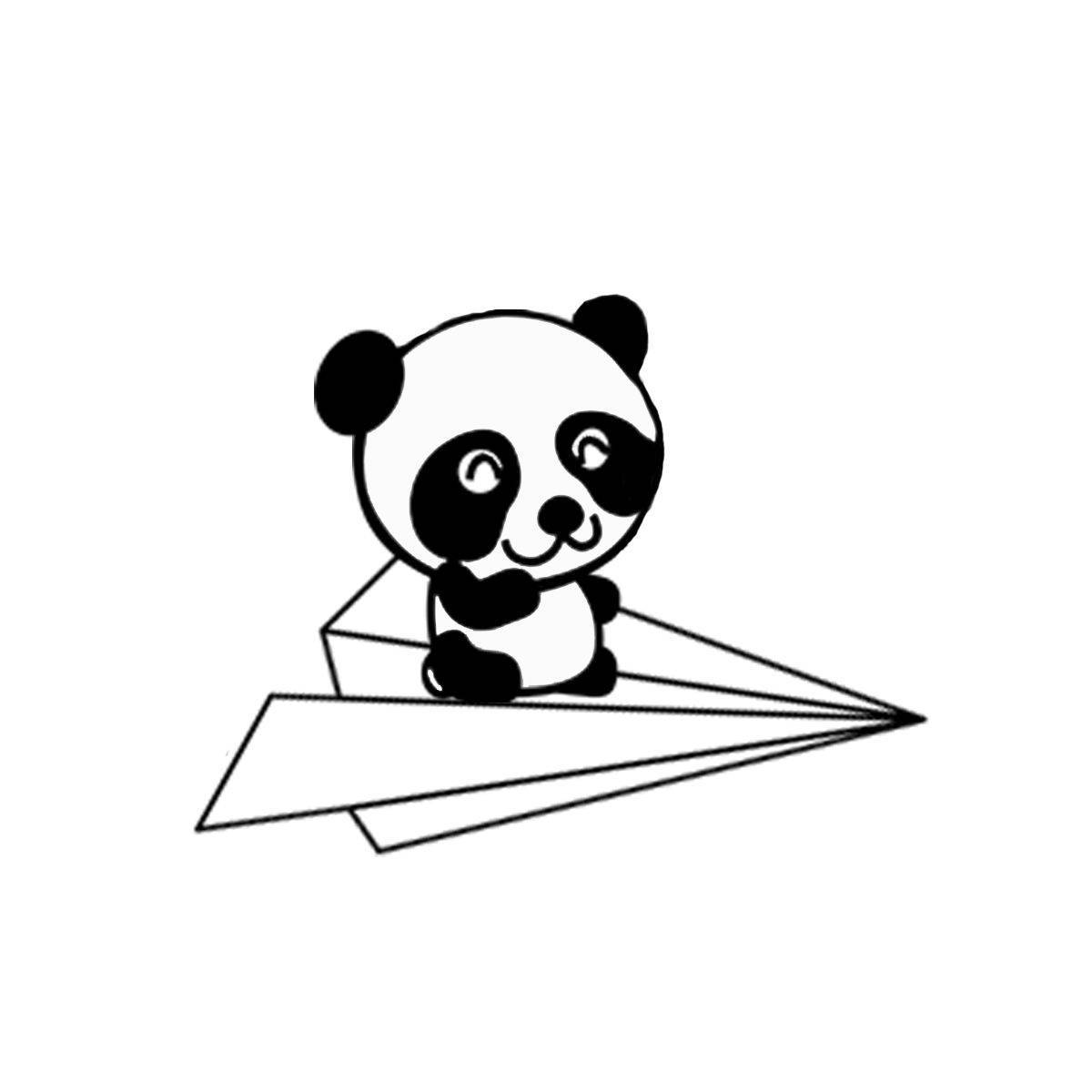 Coloring page playful panda