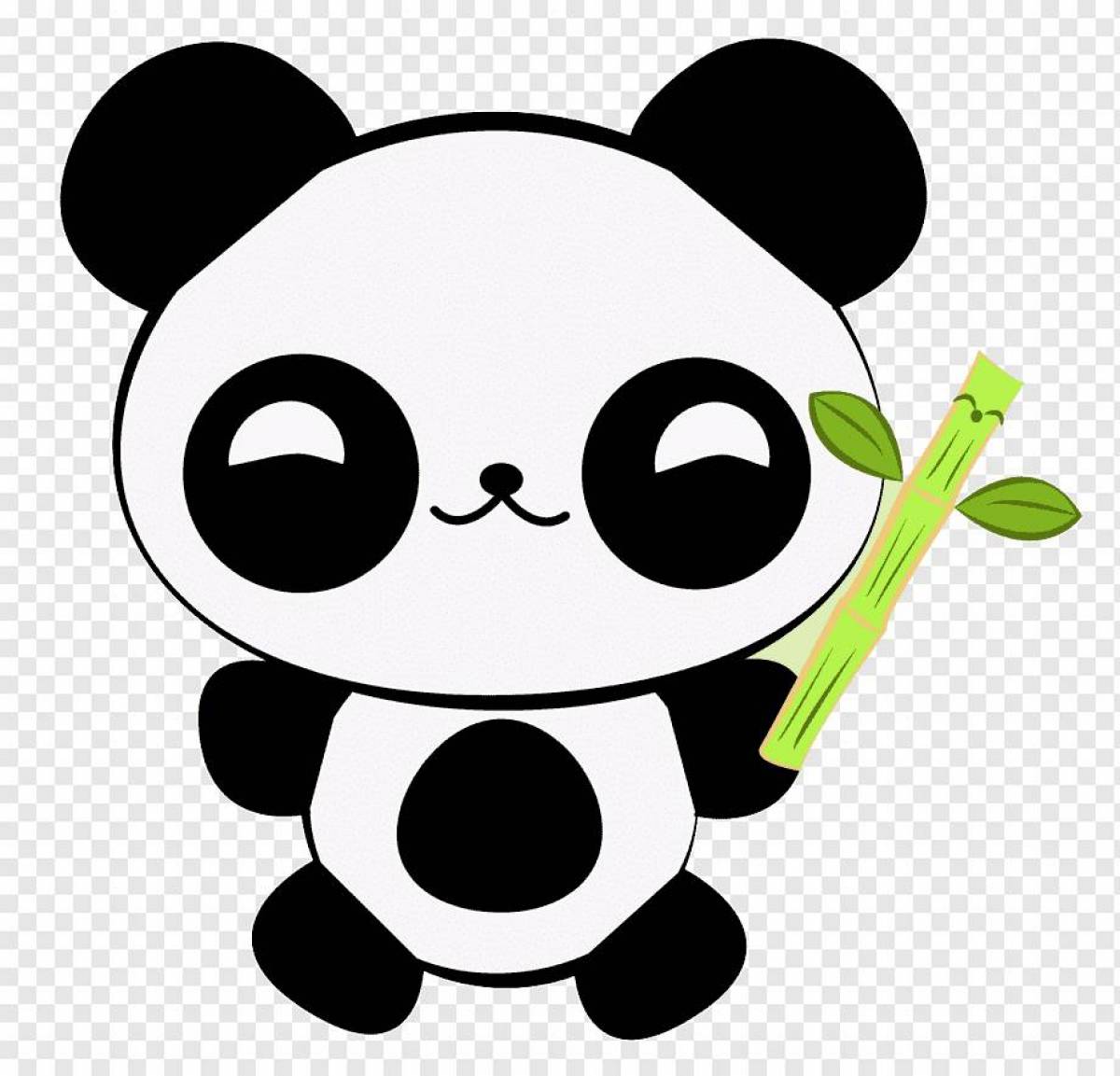 Раскраска очаровательная панда