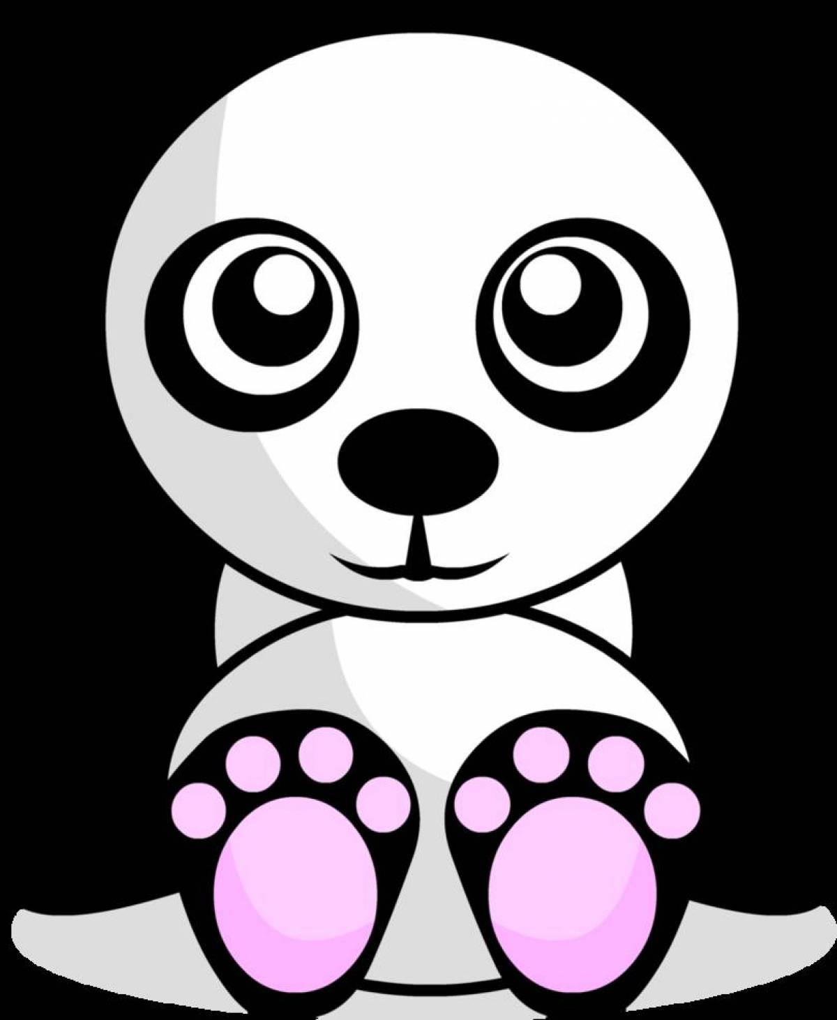 Adorable panda coloring page