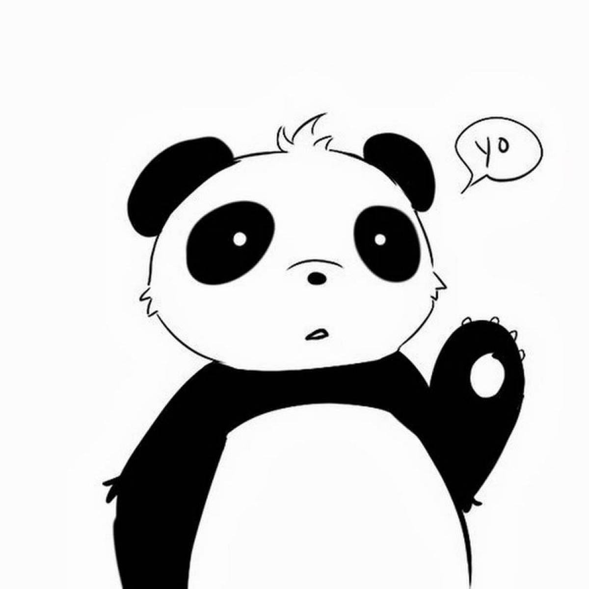 Забавная раскраска панда