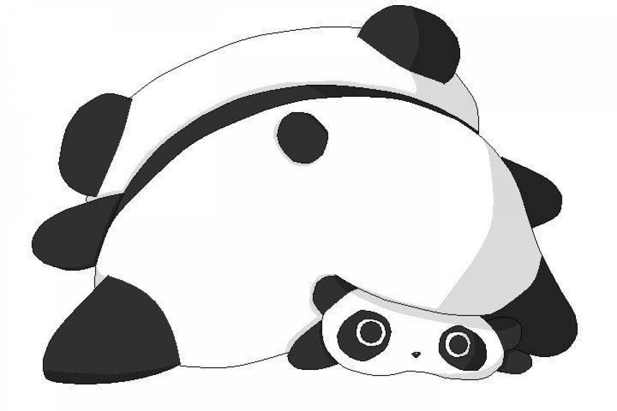 Озорная панда раскраска