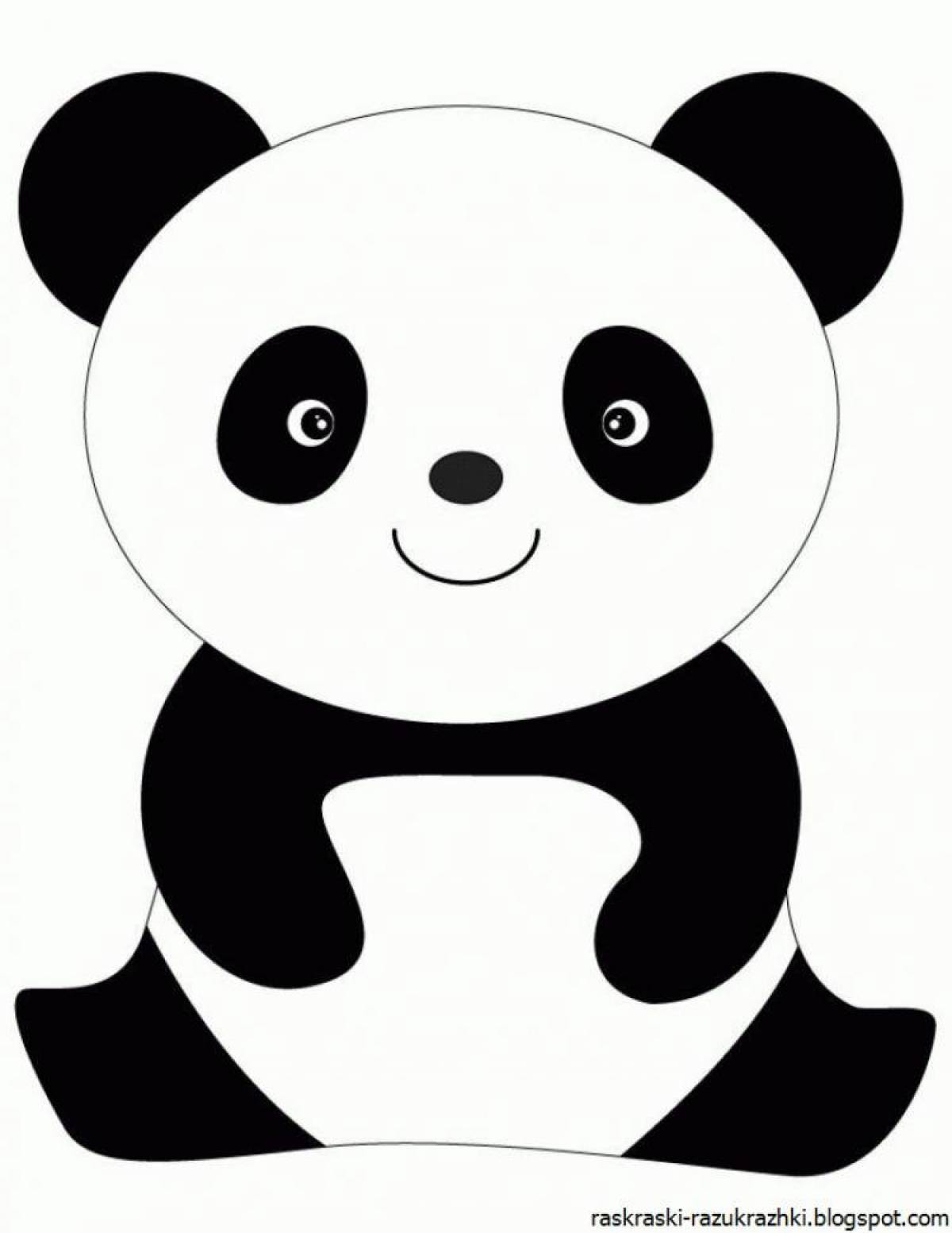 Coloring page happy panda