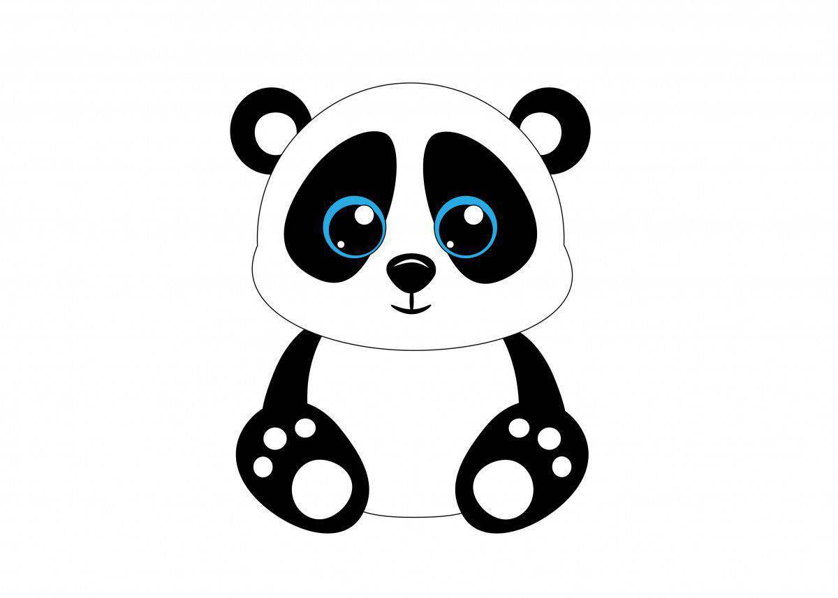 Раскраска радостная панда