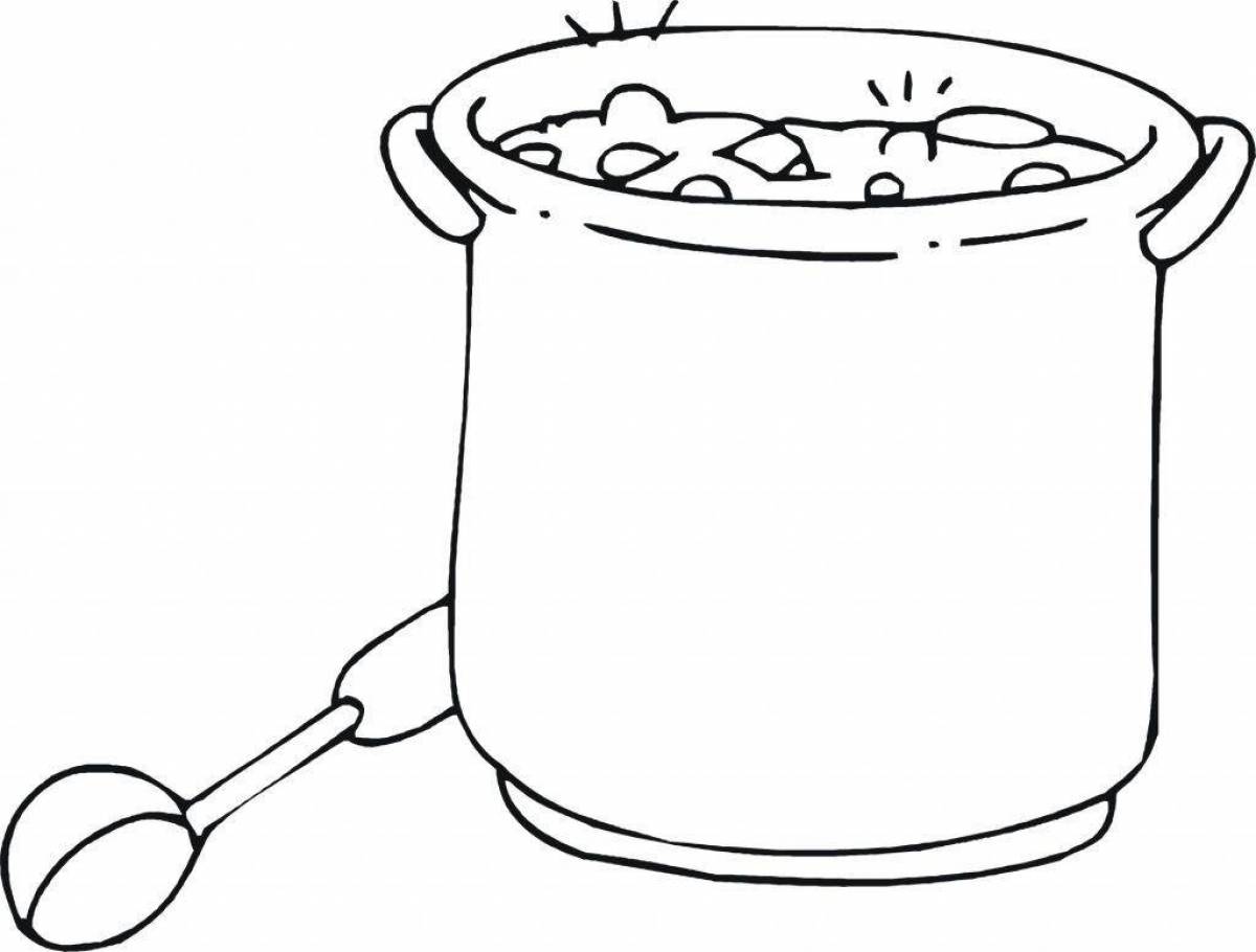 Delicious soup coloring page