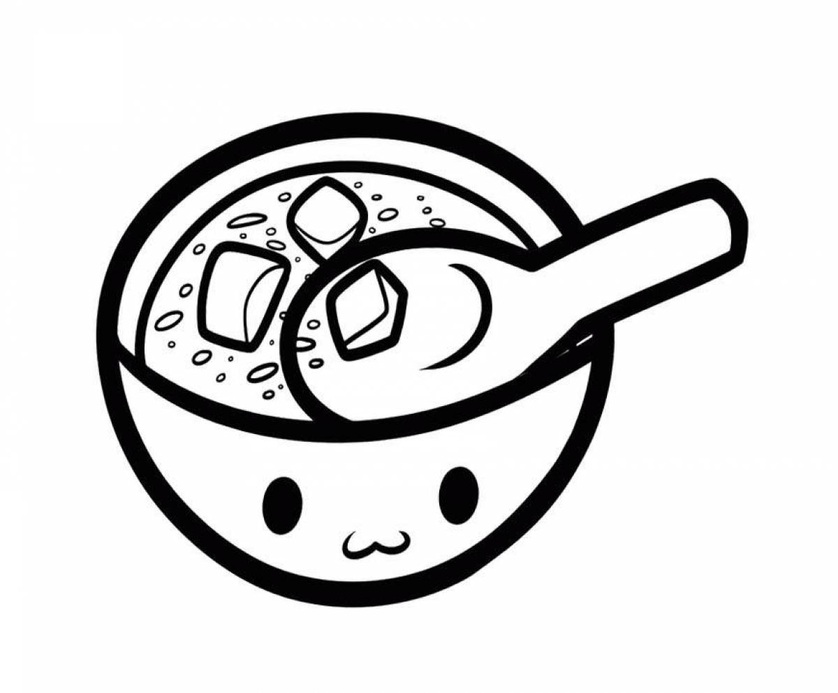 Coloring teasing soup