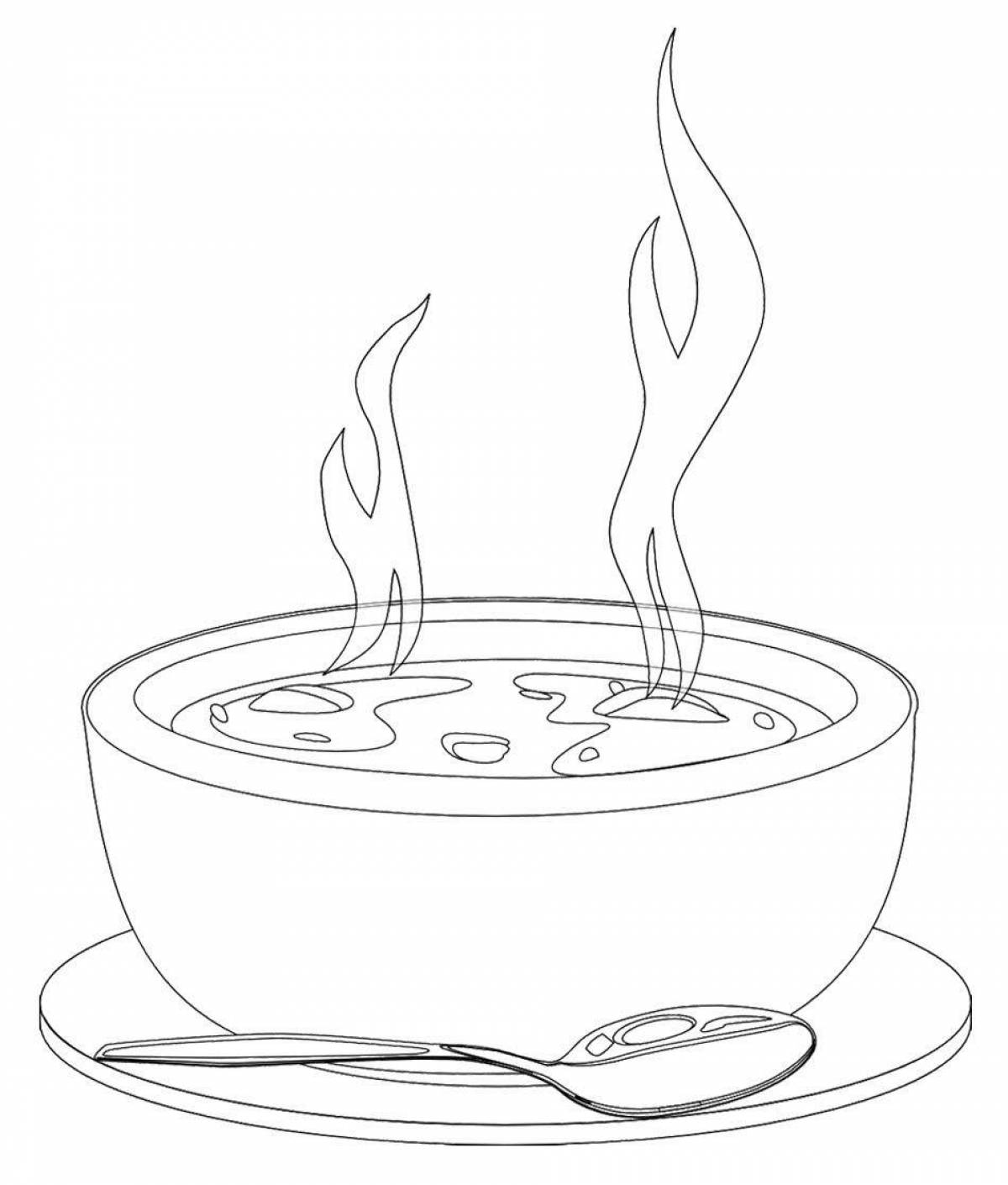 Charming soup coloring book