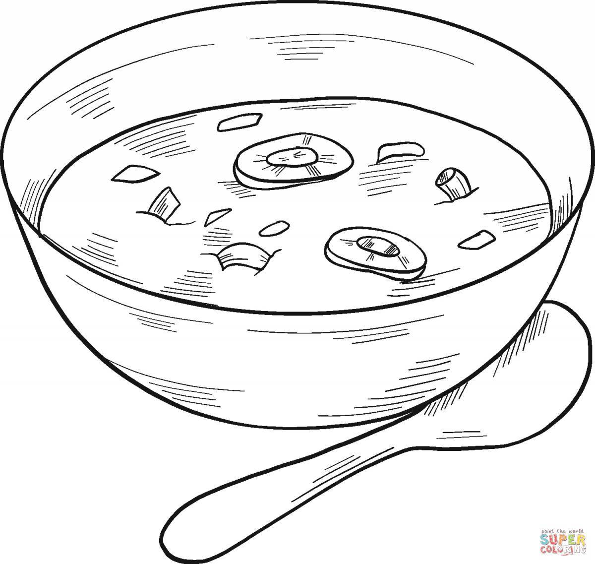 Раскраска завораживающий суп