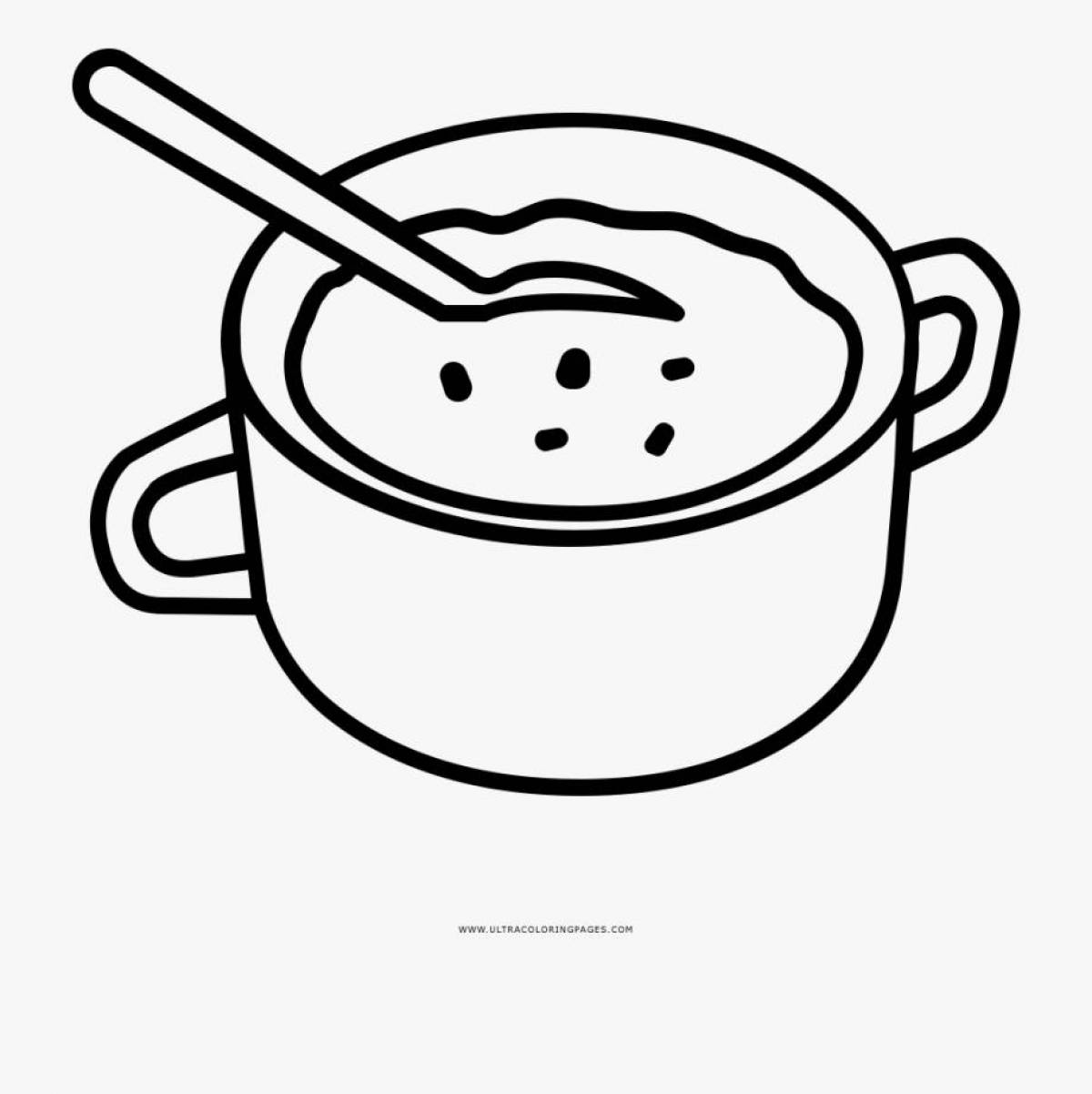 Inviting soup coloring pages