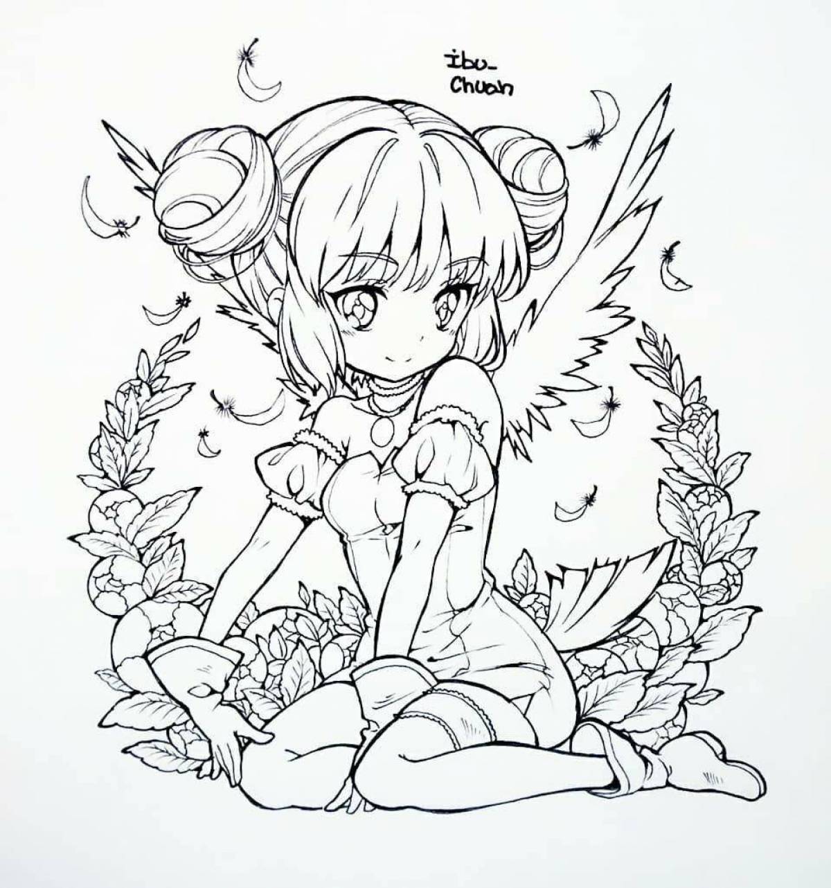 Bright anime christmas coloring book