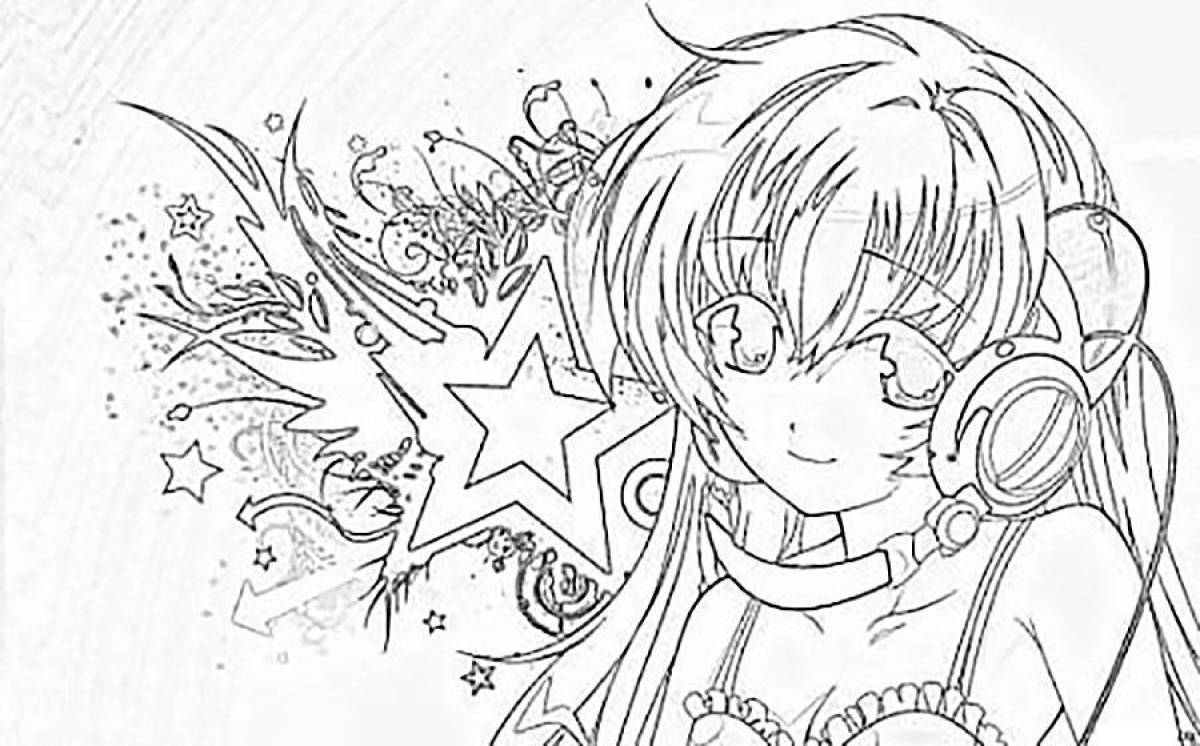 Glitter anime Christmas coloring book