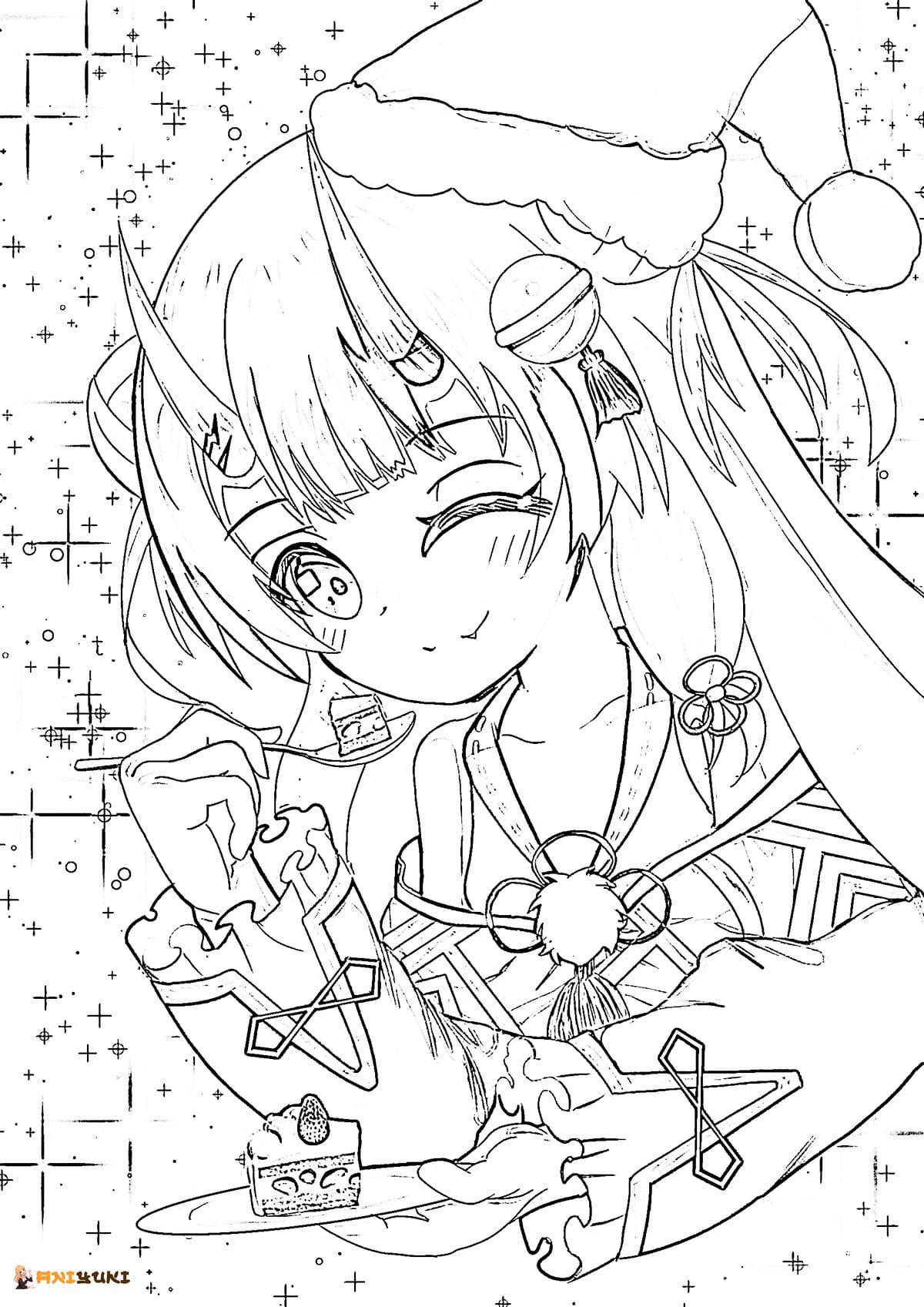 Dazzling anime Christmas coloring book