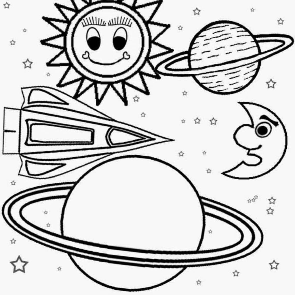 Coloring book joyful planet for kids
