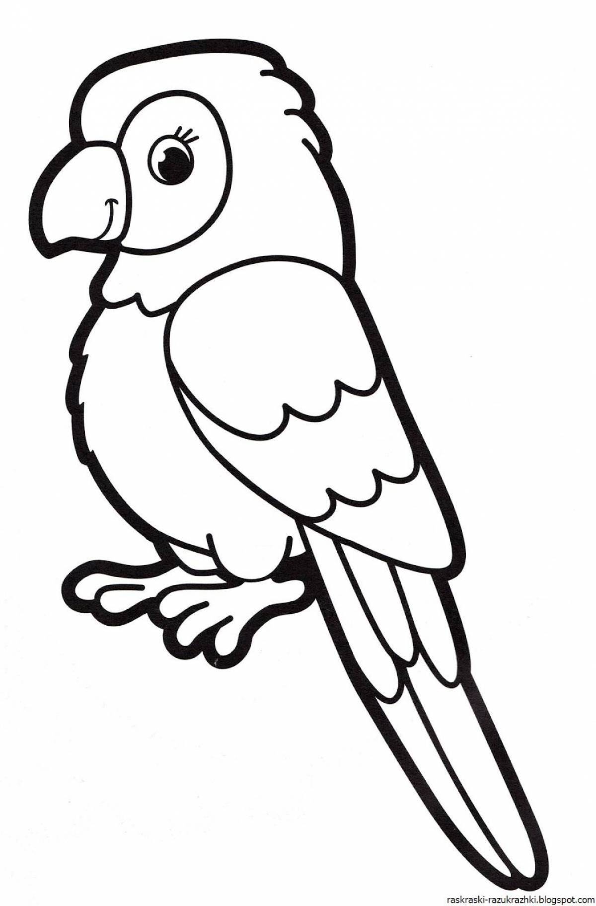 Coloring page charming parrot