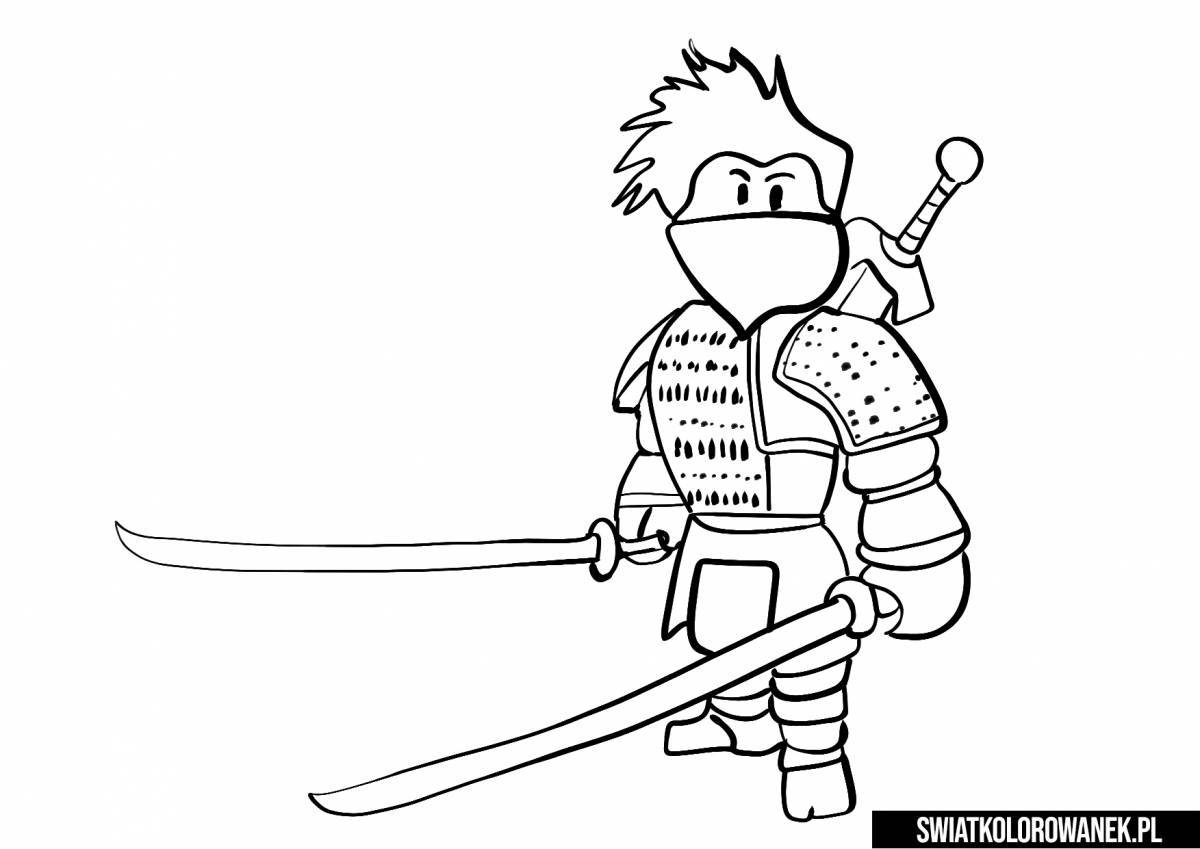 Coloring page of funny roblox skins
