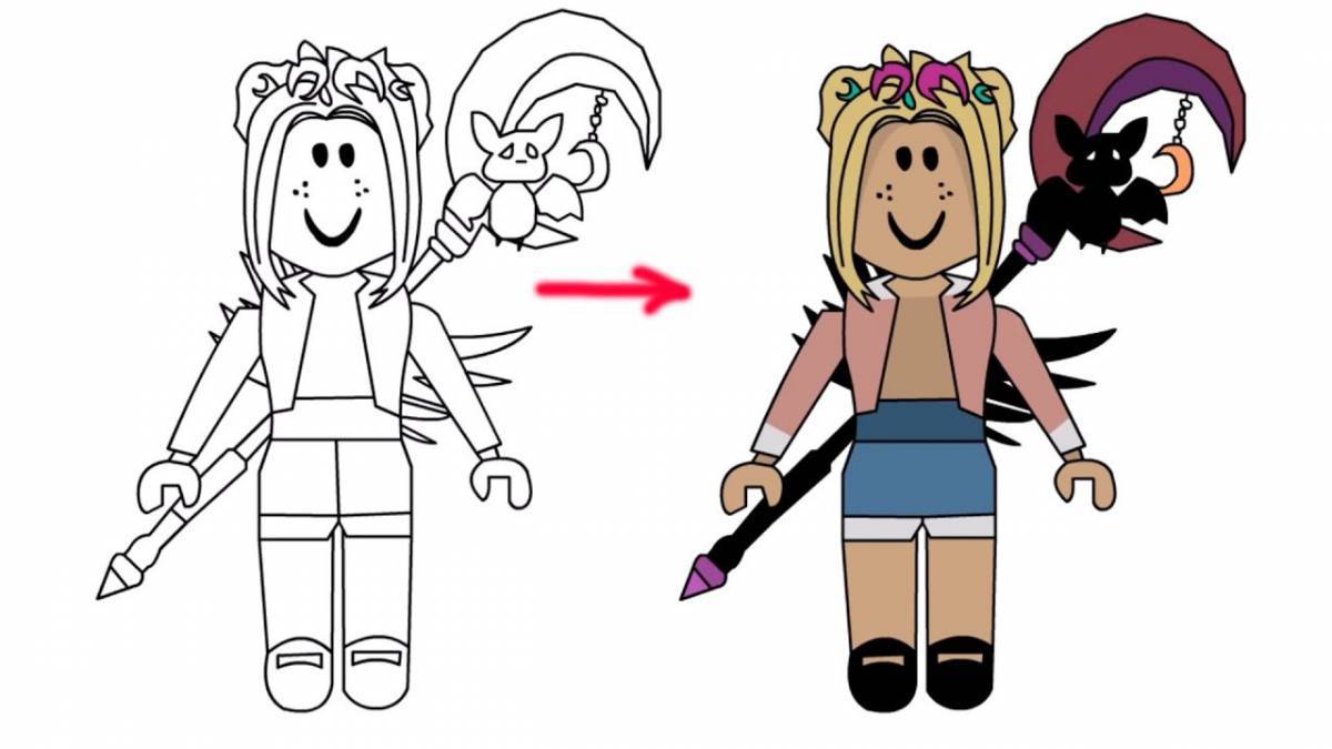 Attractive roblox skins coloring page
