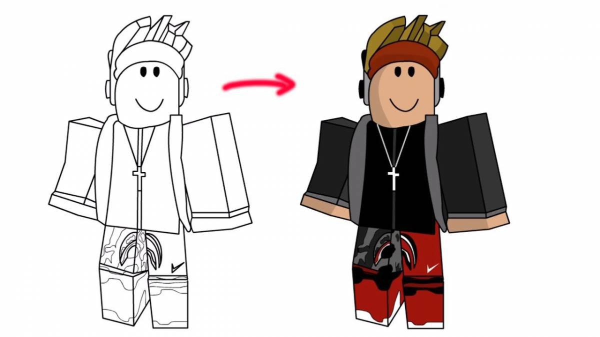 Roblox animated skins coloring page