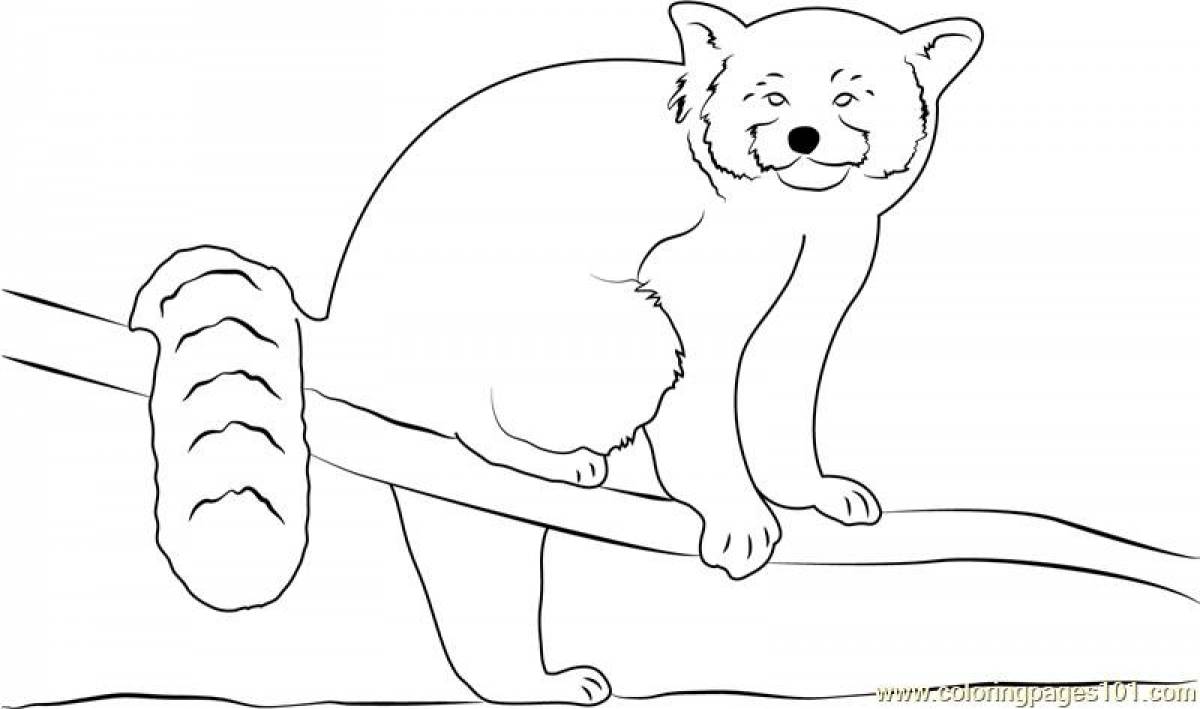 Majestic red panda coloring page