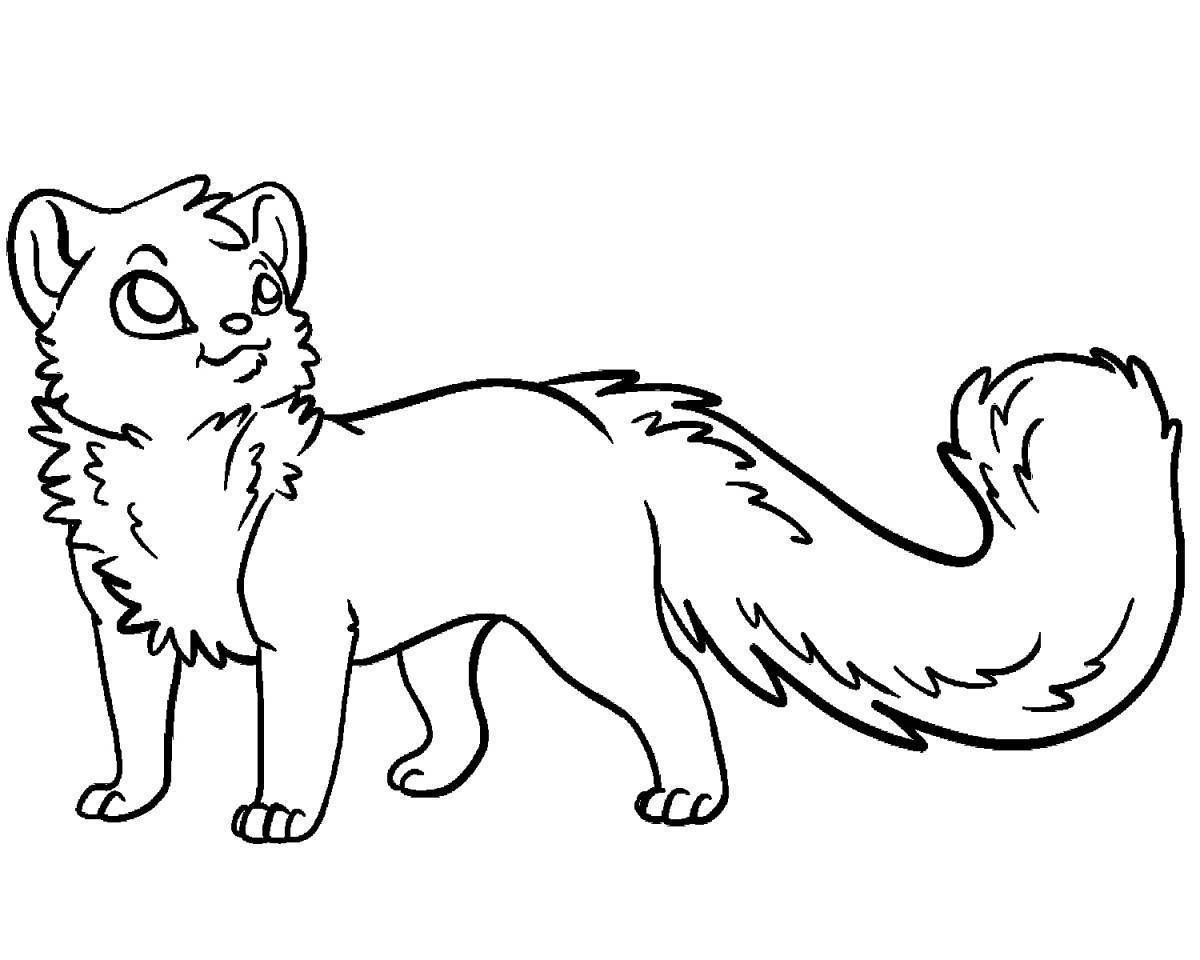 Coloring page fluffy red panda