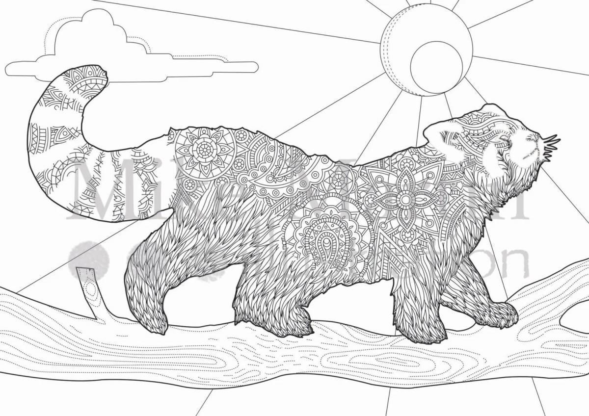 Adorable red panda coloring page