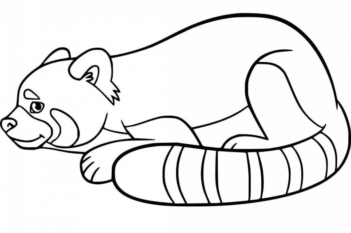 Coloring page funny red panda