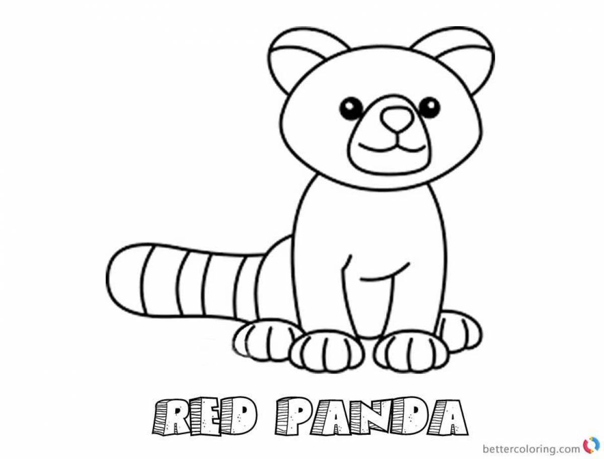 Остроумная красная панда раскраска