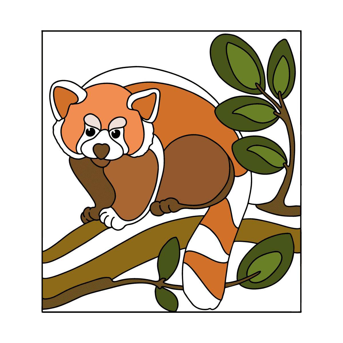 Красная Панда мультик раскраска