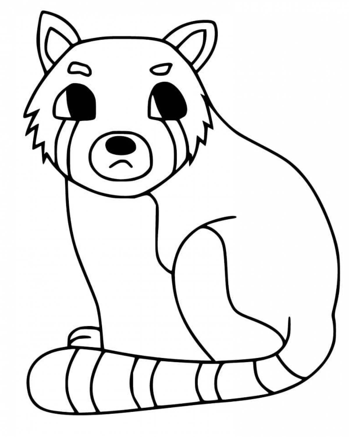 Coloring page of a sociable red panda