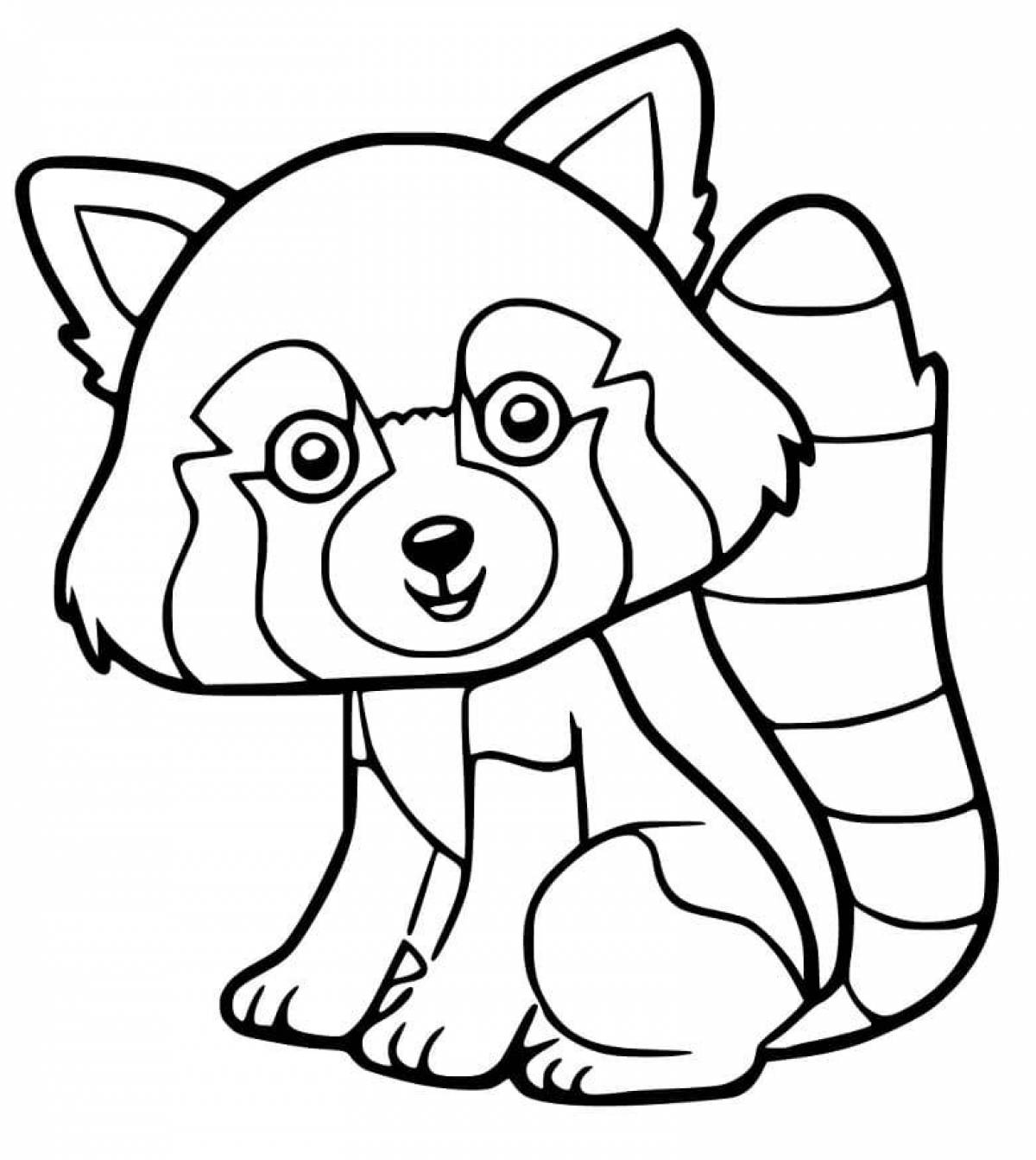Mysterious red panda coloring page