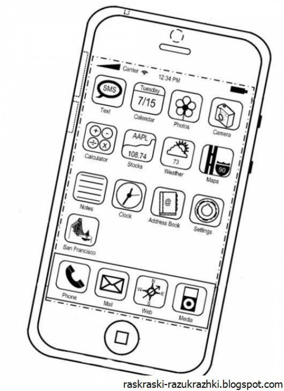Amazing iphone coloring page