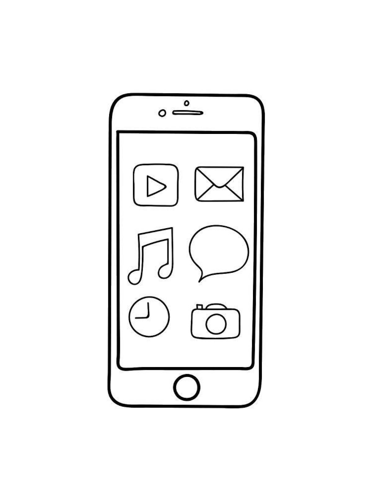 Lovely iphone coloring page