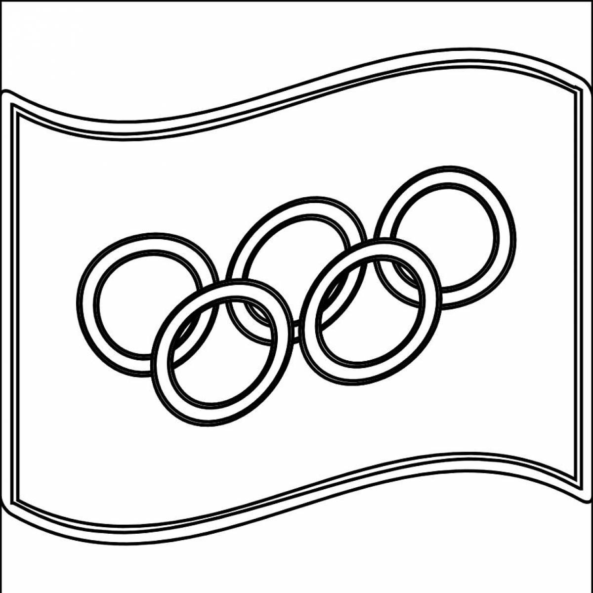 Colourful olympic rings coloring book